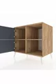 Commode Kronos 2 étagères 2 portes Pin-Anthracite/Pin