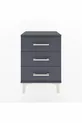 Comodino Arges a 3 Cassetti Antracite-Antracite