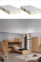 Lits superposés, lits superposés Aura avec lit, armoire à 3 portes + 2 matelas Comfort