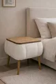 Lina Sandıklı Nachtkastje, Modern Nachtkastje met Houten Poten en Teddy Stoffering