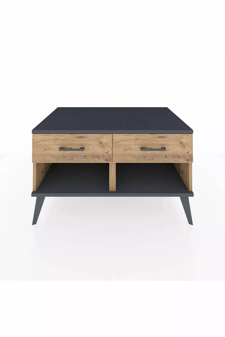 Commode Kronos 2 tiroirs Pin-Anthracite/Pin