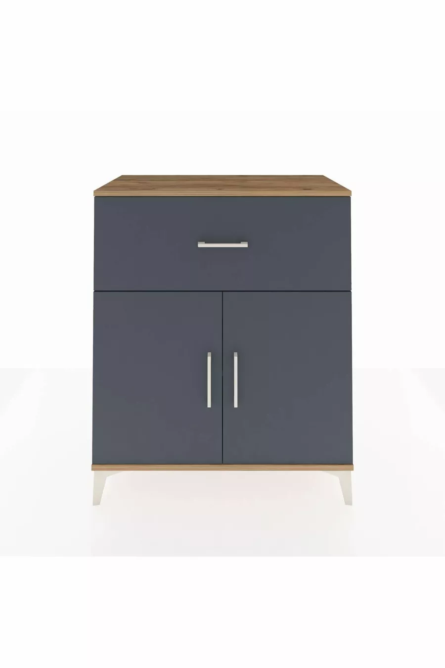 Commode Hyperion à une étagère, un tiroir et deux portes en pin-anthracite