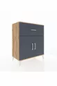 Commode Hyperion à une étagère, un tiroir et deux portes en pin-anthracite