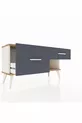 Commode Arges 2 tiroirs Pierre d'ail/Pin/Anthracite