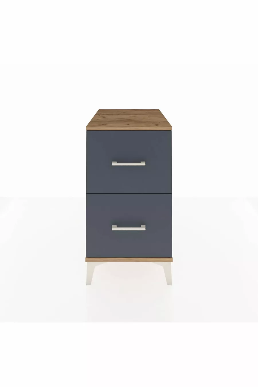 Comodino Kronos a 2 cassetti Pino-Antracite