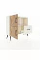 Commode Arges avec 2 étagères, 1 tiroir, 2 portes, couleur Pierre de lune/Pin
