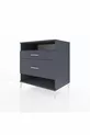 Commode Kronos à une étagère et deux tiroirs Anthracite-Anthracite