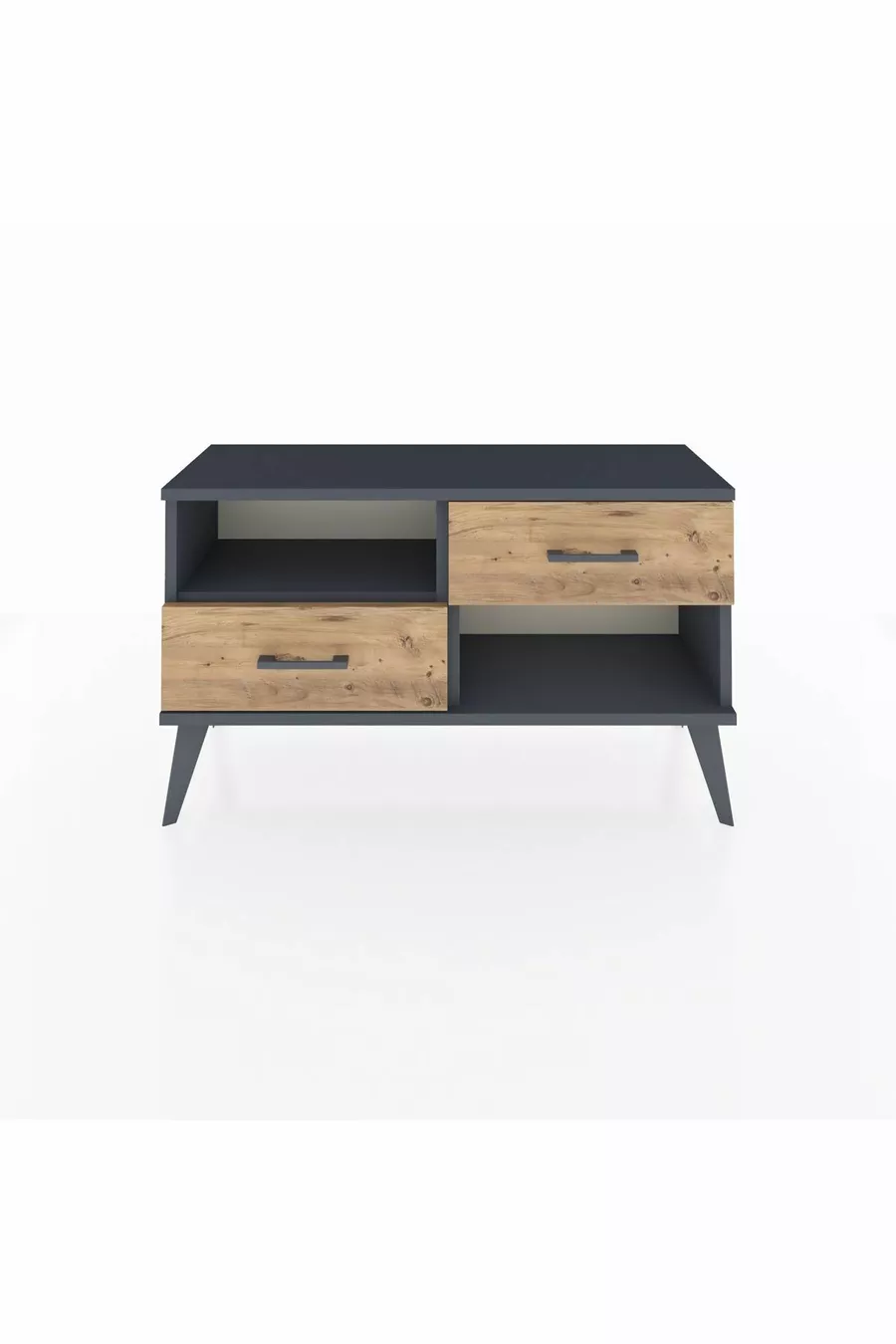 Comò Arges con Un Ripiano e 2 Cassetti Antracite-Antracite/Pino