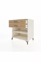 Commode Kronos avec une étagère et 2 tiroirs, Pierre de Lune-Pin