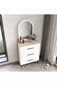 3-Drawer Dresser with Mirror, Completely MDF, Flora White