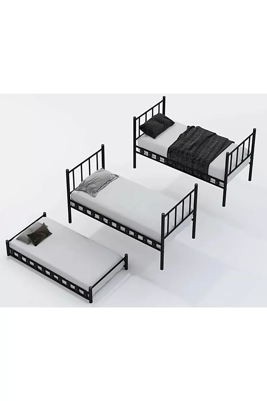 CHAMBRE D'ENFANT JEUNE AVEC LIT SUPERPOSÉ ET LIT EN MÉTAL ZAMBAK - x CM