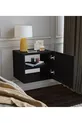 % MDF с височина см Елегантна нощна шкафче с черен капак за стена Модерна многофункционална килер