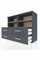 Arges Dresser 4 Shelves 4 Drawers Anthracite-Pine/Anthracite
