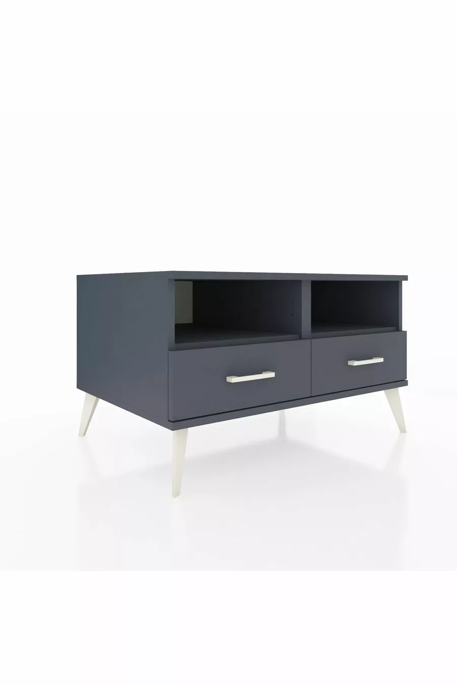 Commode Kronos 2 étagères 2 tiroirs Anthracite-Anthracite
