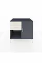 Commode Kronos à une étagère, 2 tiroirs et une porte, Anthracite-Anthracite/Gris pierre