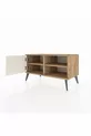 Commode Hyperion 2 étagères avec 1 porte Pin-Ambre/Pin