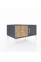 Commode Kronos avec une seule étagère, un tiroir et une porte, Anthracite-Anthracite/Pin