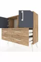Arges Dresser with 2 Shelves, 4 Drawers, and 2 Doors Pine-Anthracite/Pine