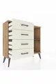 Commode Arges à une étagère et 4 tiroirs Pin-Anthracite/Marbre
