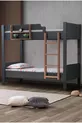 Lits superposés, lits superposés démontables en Asie, 2 places, anthracite - noyer - cm