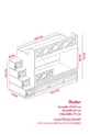Mars Bunkbed met Lade Wit MDF met Stalen Ondersteuning, MDF Membranen Bekleding % MDF