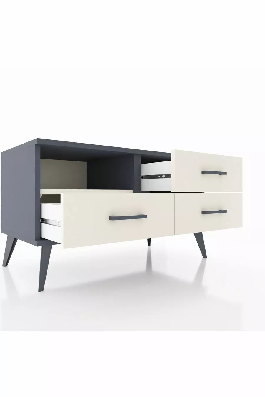 Hyperion Kommode mit einem Regal und 3 Schubladen Anthrazit-Marmor