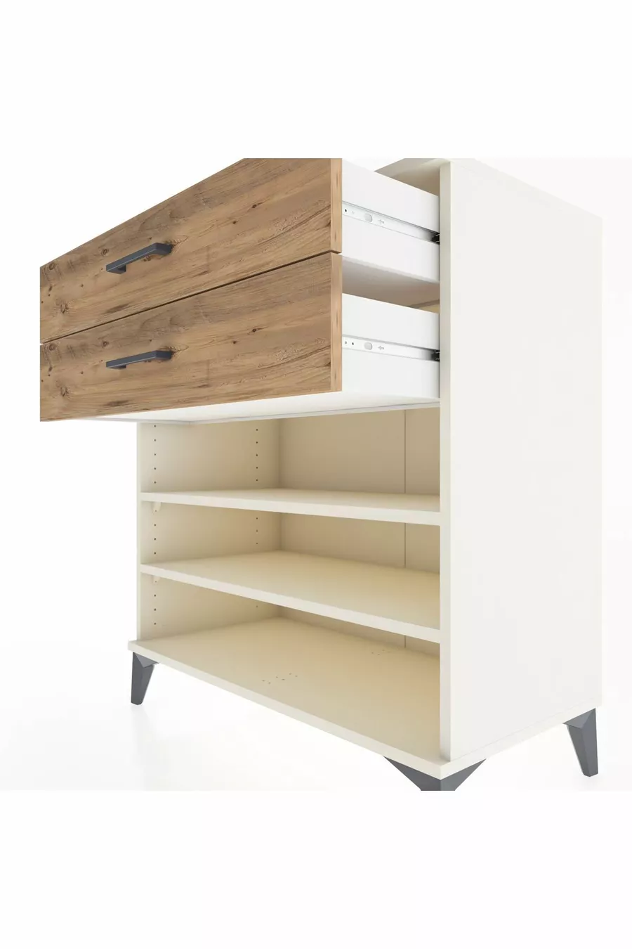 Hyperion Dressoir 2 Planken 2 Laden Lichtgrijs-Naaldhout