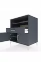 Commode Kronos avec 3 étagères, 1 tiroir et 2 portes, Anthracite-Anthracite