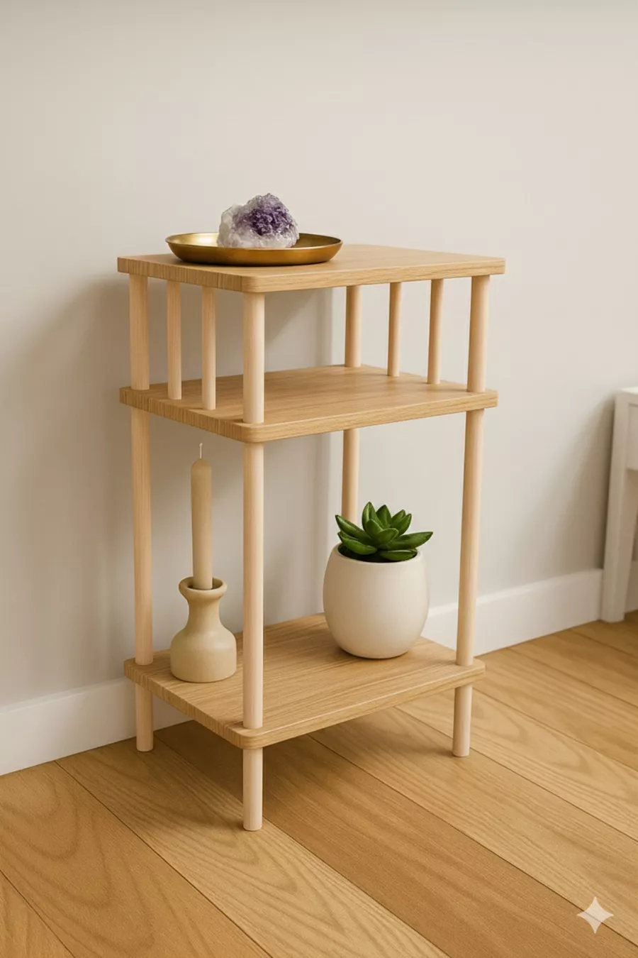 Table d'angle et table d'appoint à 2 étagères - Chevet – Table polyvalente moderne