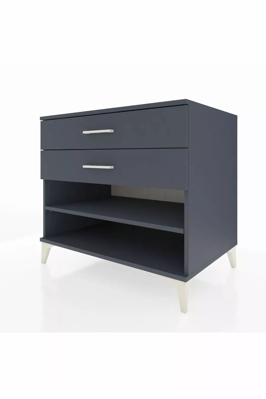 Commode Kronos à une étagère et deux tiroirs Anthracite-Anthracite