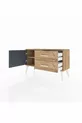 Commode Arges avec une étagère, 2 tiroirs et une porte, pin-anthracite/pin
