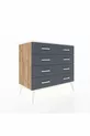 Commode Hyperion 8 tiroirs Pin-Pierres d'onyx/Anthracite