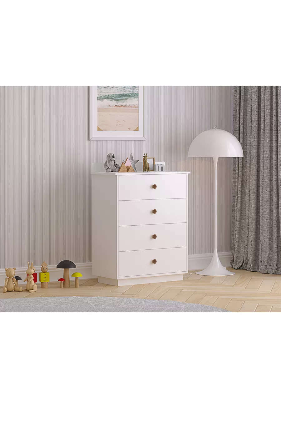 Commode moderne Elif à 4 tiroirs