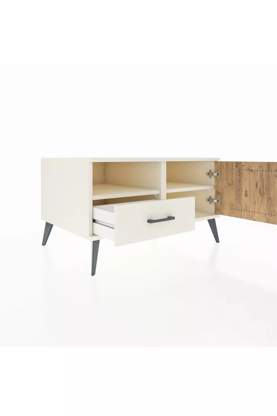 Kronos Dresser 2-Shelf Single Drawer Single Door Moonstone-Pine/Moonstone
