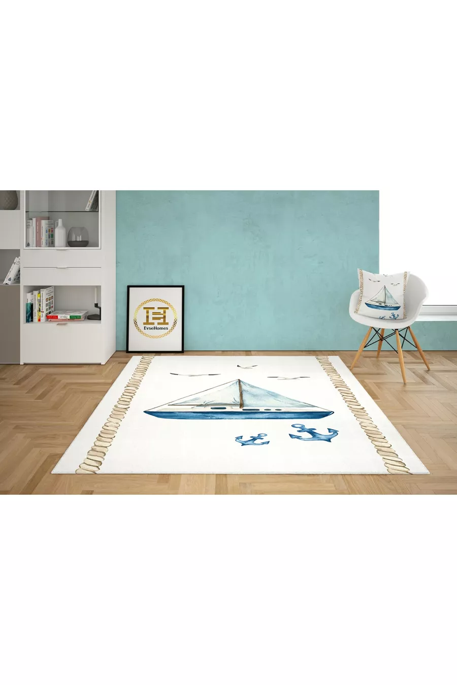 Zeeman Kinderkamer Set (gordijnstof, bedsprei en kussen, vloerkleed)