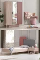 Chambre d'enfant Rosetta - Armoire 3 portes, Lit, Table de chevet, Bureau