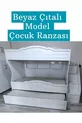 Lit superposé pour enfant en MDF (BLANC - MODÈLE À LATTES)