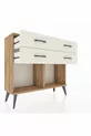 Commode Arges 4 tiroirs Pin-Pin / Pierre de lune