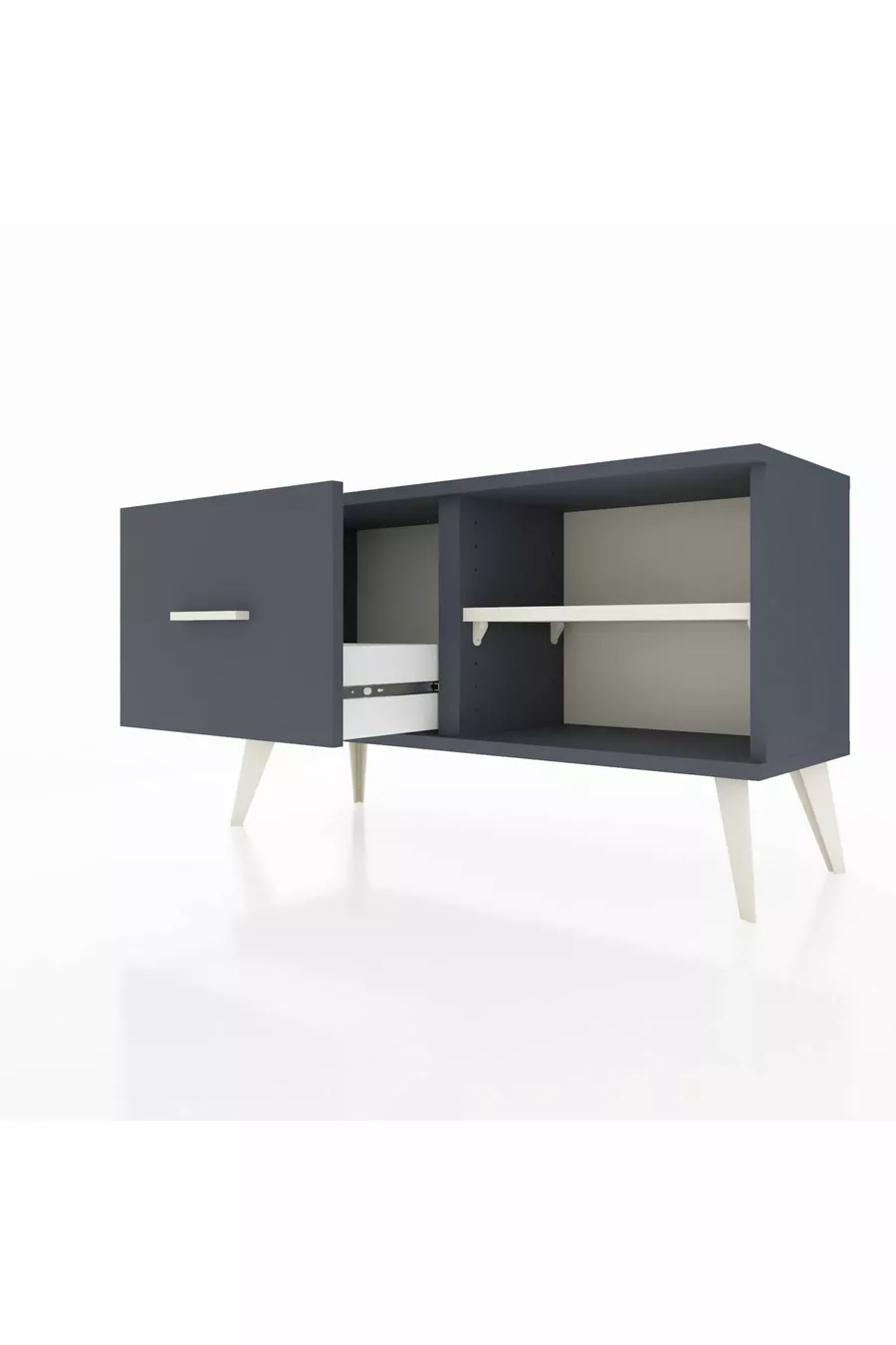 Commode Arges à une étagère et un tiroir Anthracite-Pierre de lune/Anthracite