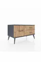 Commode Hyperion 3 tiroirs Anthracite-Anthracite/Sapin