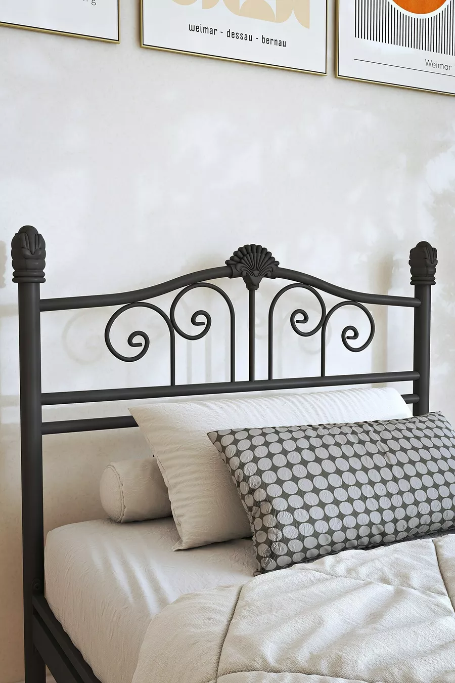 King Ferforje Einzelbett Schwarz Metall