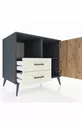 Kronos Dresser 2 Shelves 2 Drawers Single Door Anthracite-Pine/Agate