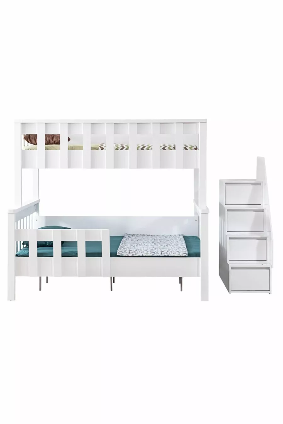Lit superposé en profilé MDF, Lit superposé Deluxe séparable - Blanc