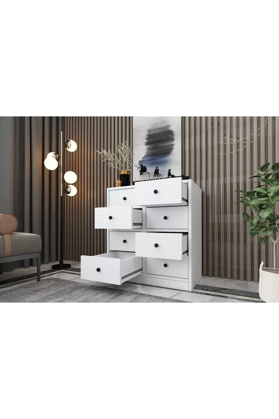 Commode à tiroirs Blanche Cm