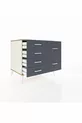 Commode Kronos 6 tiroirs Pierre de lune-Pin/Anthracite