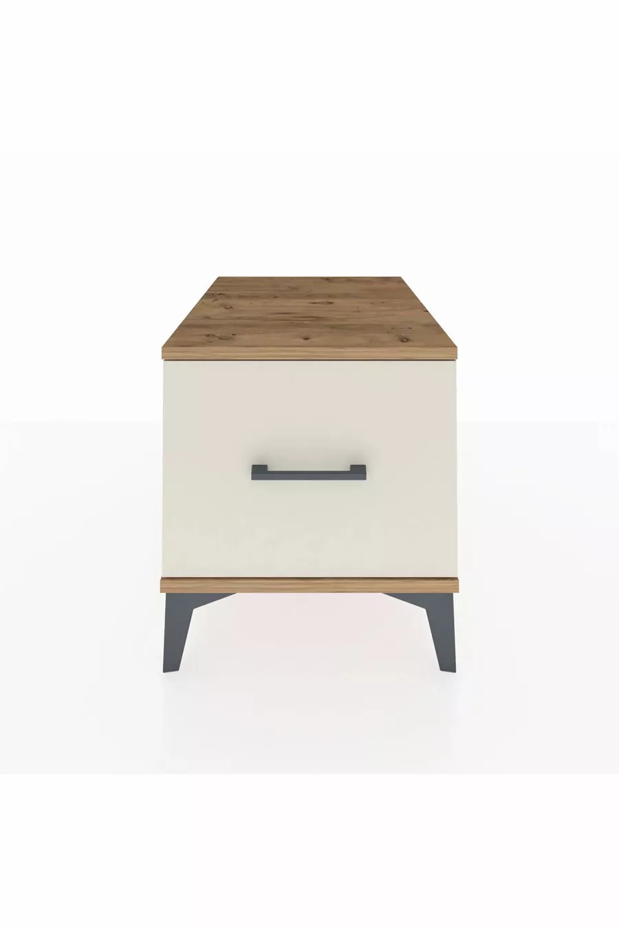 Kronos Comodino con Un Cassetto Pino-Pietra di Luna