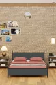 Letto Matrimoniale Moderno in Legno e Metallo Nero Antracite Grigio