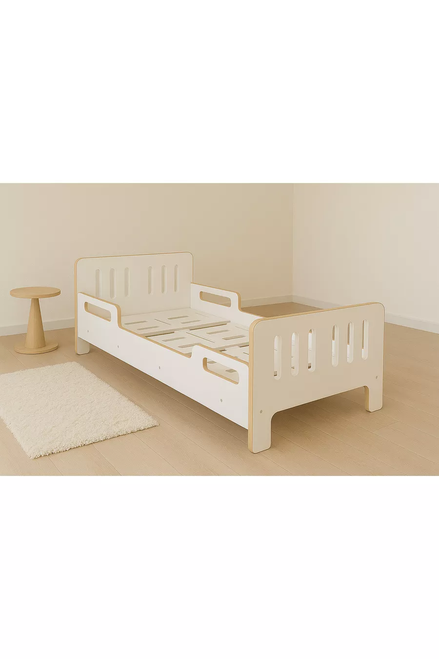 Lit bébé - Matelas bébé - Matelas au sol pour enfant - Matelas au sol pour bébé - Lit - Matelas - MDF - Blanc