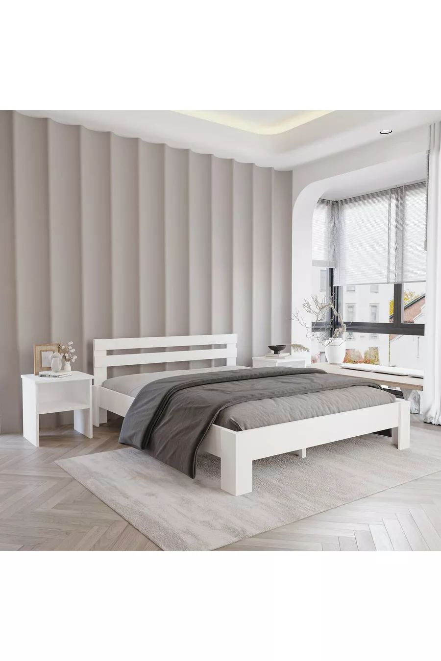 Letto MDF Bed Frame Compatible with Single and Double Beds | Easy Assembly