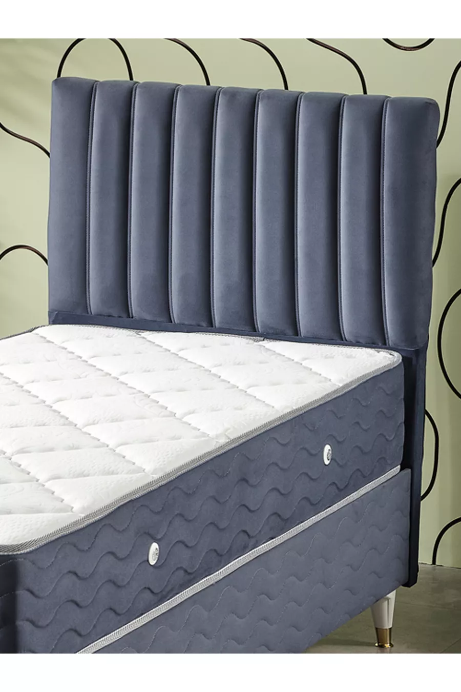 Ensemble 3 pièces Ezgi pour une personne Lit + Sommier + Tête de lit